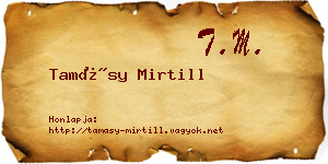 Tamásy Mirtill névjegykártya
